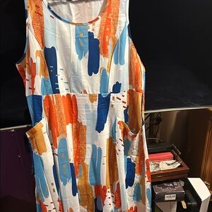 Colorful Abstract Sleeveless Dress